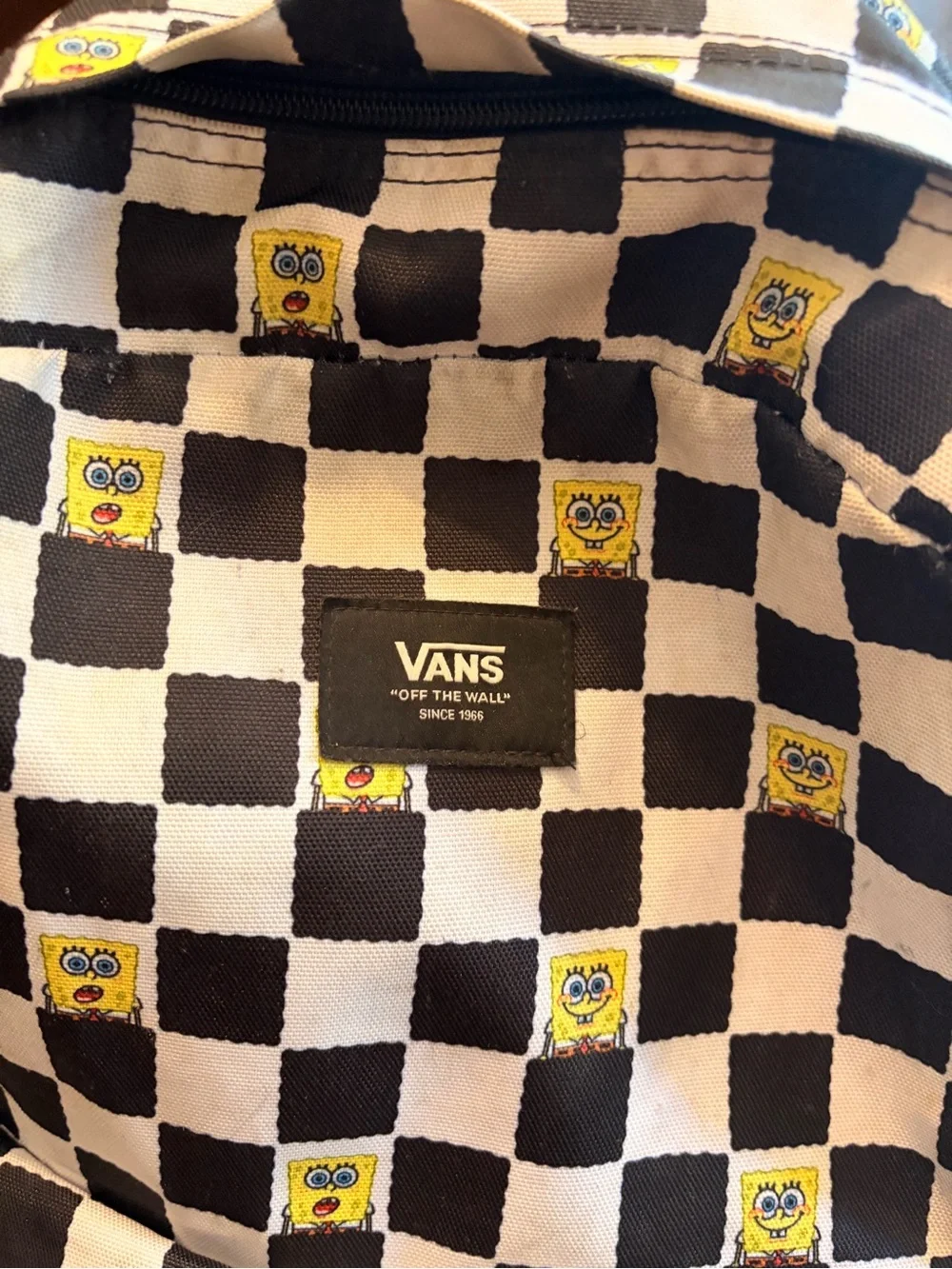 Vans Checkerboard SpongeBob Black & White Backpack Limited Edition